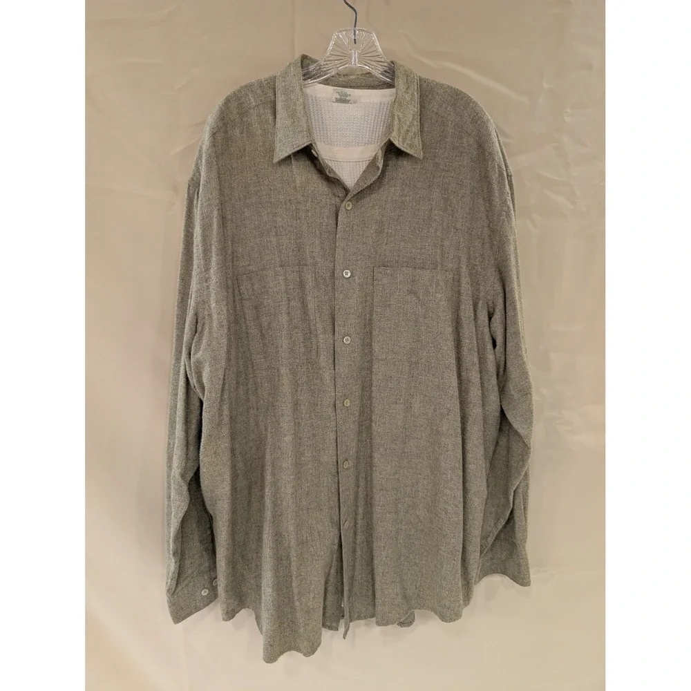 Banana Republic‎ XL Mens Button Down Shirt Long Sleeve Casual + Thermal Knit